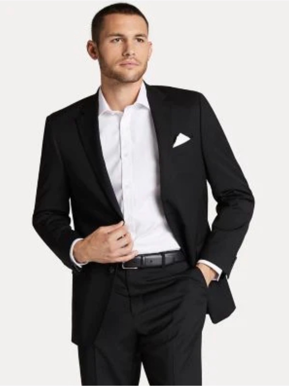 Men's Tommy Hilfiger Black Two-Button Suit